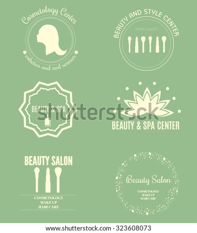 Set of modern beauty and spa logo templates. Labels and badges.Beauty salon, Cosmetology,Spa logotypes, business signs, logos, labels.
