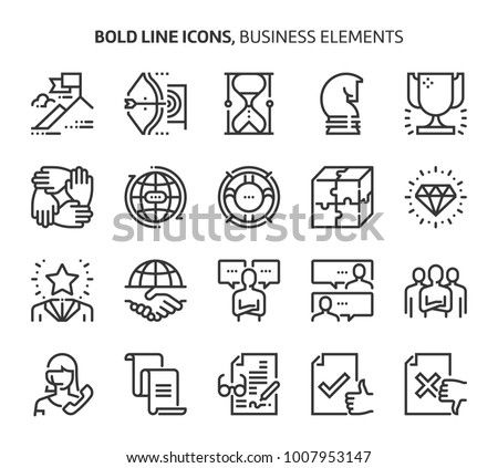 Business elements, bold line icons. The illustrations are a vector, editable stroke, 48x48 pixel perfect files. Crafted with precision and eye for quality. ストックフォト © 