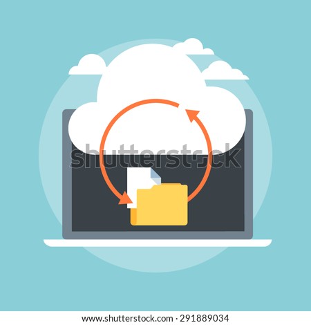 Cloud Computing flat style, colorful, vector icon for info graphics, websites, mobile and print media.