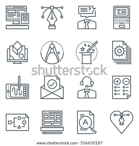 Design icon set suitable for info graphics, websites and print media. Black and white flat line icons.