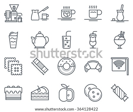 Coffee icon set suitable for info graphics, websites and print media. Black and white flat line, vector icons.