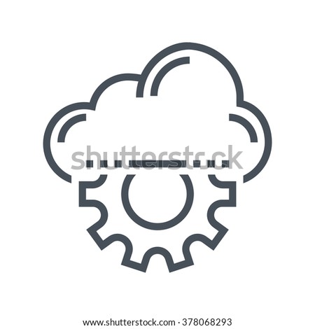 Cloud management icon suitable for info graphics, websites and print media and  interfaces. Line vector icon.