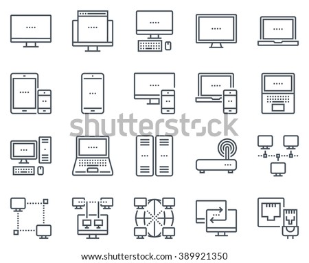 Technology and computers icon set suitable for info graphics, websites and print media and  interfaces. Line vector icons.