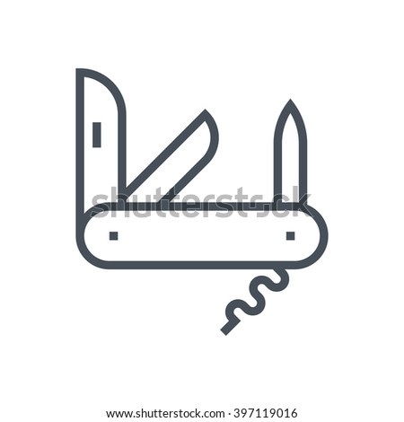 Multi knife icon suitable for info graphics, websites and print media and  interfaces. Line vector icon.