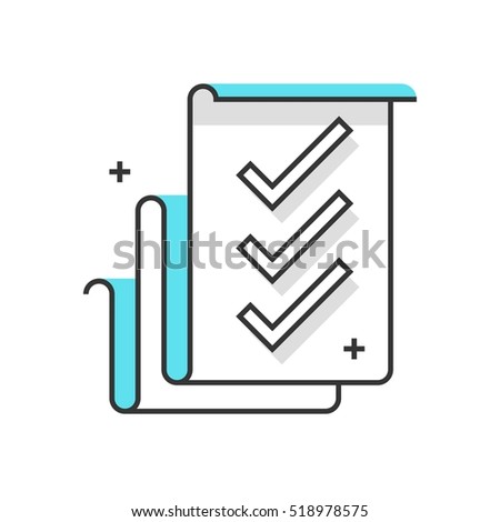 Color box icon, features list concept illustration, icon, background and graphics. The illustration is colorful, flat, vector, pixel perfect, suitable for web and print. It is linear stokes and fills.
