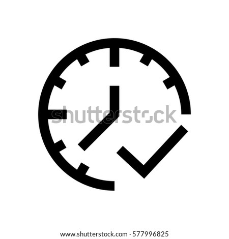 Clock, time mini line, icon, background and graphic. The icon is black and white, linear  flat, vector, pixel perfect, minimal, suitable for web and print. 