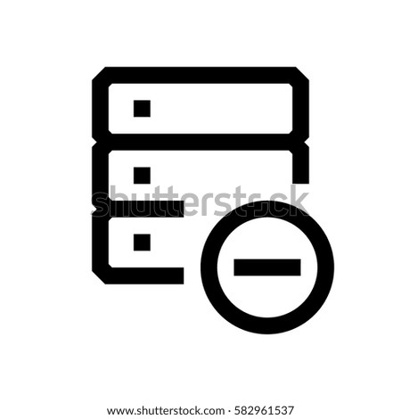Database mini line, icon, background and graphic. The icon is black and white, linear  flat, vector, pixel perfect, minimal, suitable for web and print. 
