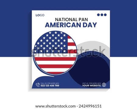 National Pan American day social media banner template