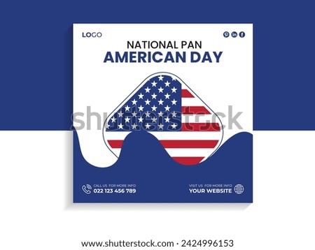 National Pan American day social media banner template