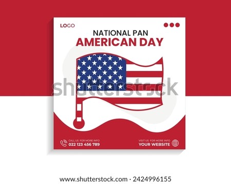 National Pan American day social media banner template