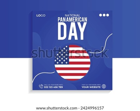 National Pan American day social media banner template