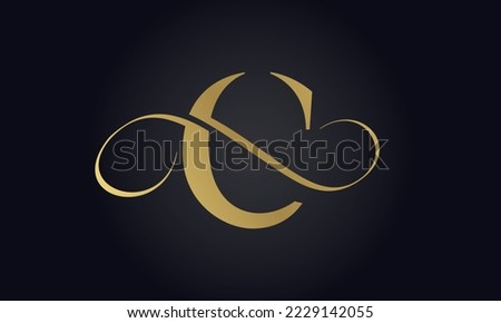 Luxury Letter C Logo Template In Gold Color. Initial Luxury c Letter Logo Design. Beautiful Logotype Design For Luxury Company Branding. 