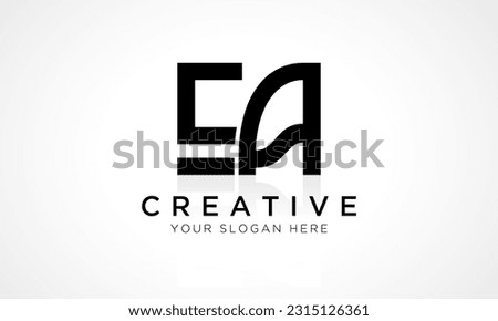 EA Letter Logo Design Vector Template. Alphabet Initial Letter EA Logo Design With Glossy Reflection Business Illustration.