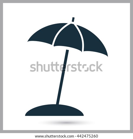 Beach umbrella icon on the background