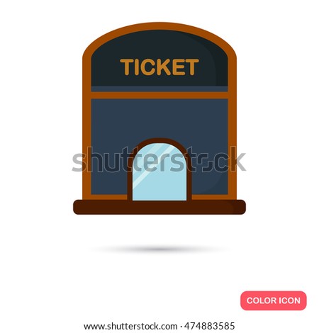 Cinema ticket office color flat icon