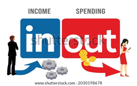 art income and spending concept design vector