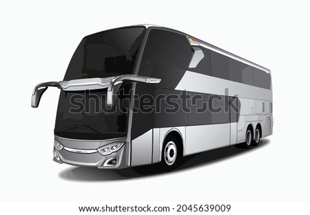 double decker bus luxury vip first class travel vacation tourism tour modern art design vector