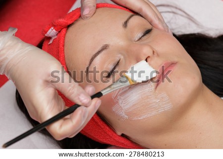 Young woman in salon beauty