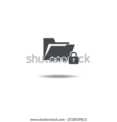 vector templete locked folder design, unlock with password.