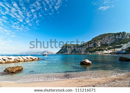 Seascape shot on the island of Capri. Italy.
