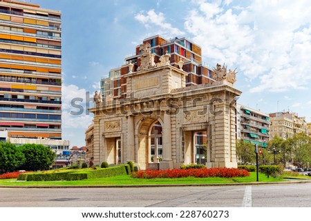 Cityscape historical places  of Valencia - city in Spain .