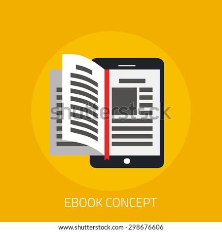e-book concept in flat design