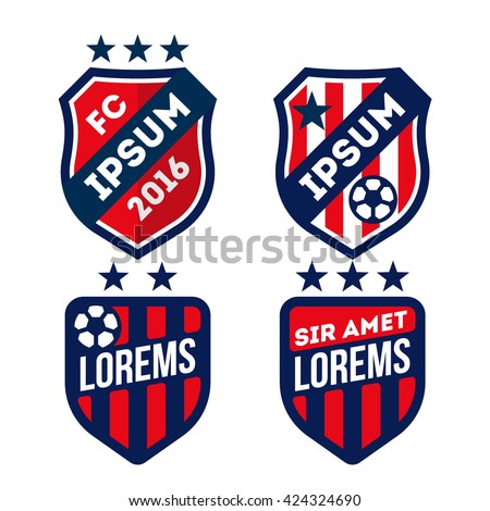 Football Logo Badges Isolated In White Background Stock Vector