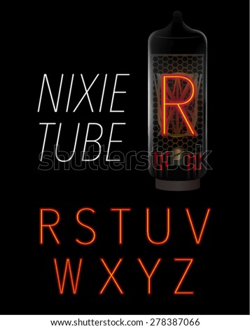 Nixie tube alphabet