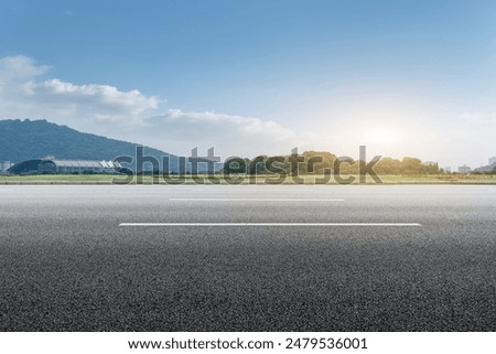 Similar – Image, Stock Photo Morning drive at sunrise