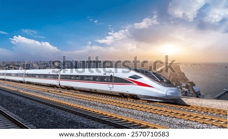 Similar – Image, Stock Photo Sunset track systems