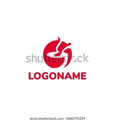 Bowl Soup with Spoon Simple Food Logo Design