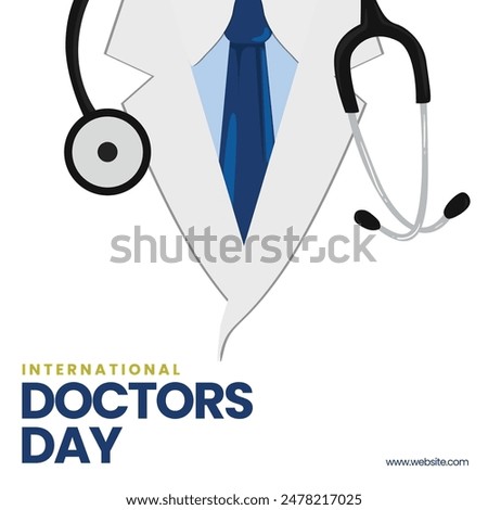 Illustration for International Doctor's Day on July 1, 2024. Celebrating Doctor's Day spirit of doctors who have saved the world. An easily editable International Doctor's Day post for social media de