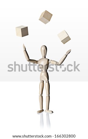Manikin, anatomical model, juggling cubes