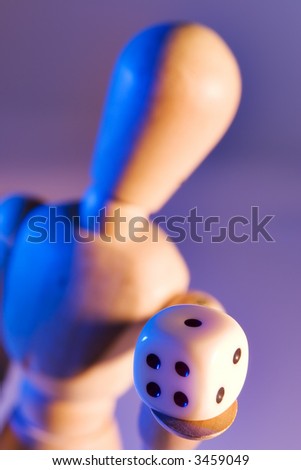 Artist mannequin with dice