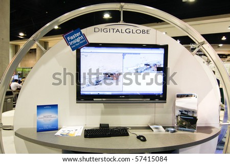 SAN DIEGO - JULY 14: Digital Globe booth on the trade floor of the ESRI (Environmental Systems Research Institute) user conference. July 14, 2010 in San Diego California