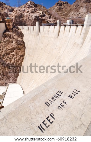 Warning to Keep off the Wall at Hoover Dam