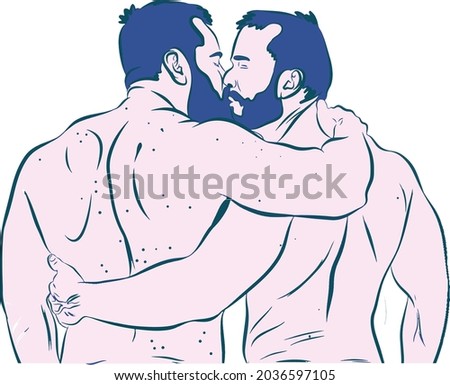 kiss bear, man gay in love