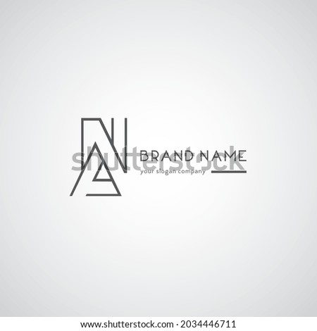 Alphabet letters Initials Monogram logo NA, N and A