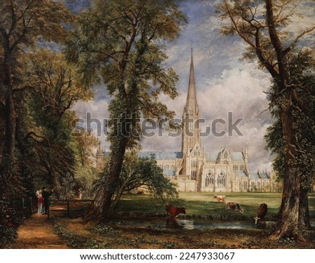 Salisbury Cathedral from the Bishop's Grounds Painting John Constable (1826) Сток-фото © 