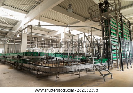 A conveyor belt with packs for beer is seen during production process in the  Molson Coors Kamenitza beer brewery, April 28, 2015, near the city of Haskovo, Bulgaria.