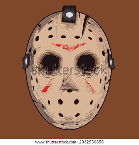 Jason hockey mask halloween horror brown