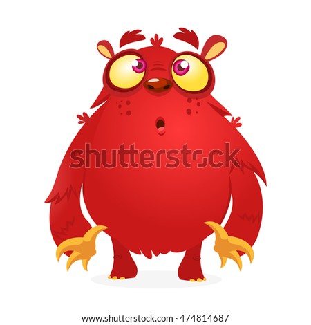 Happy cartoon monster. Vector character