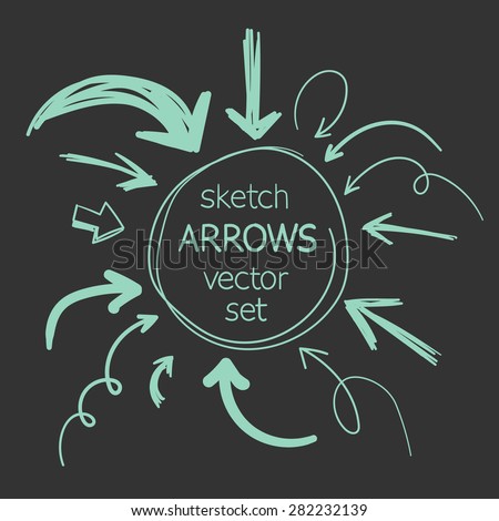 sketch arrows vector set