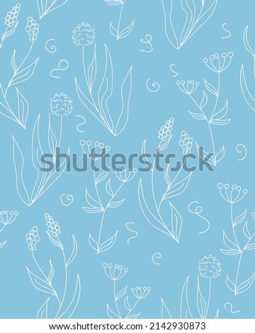 Pattern with white delicat floral. Vector. Botanica Imagine de stoc © 