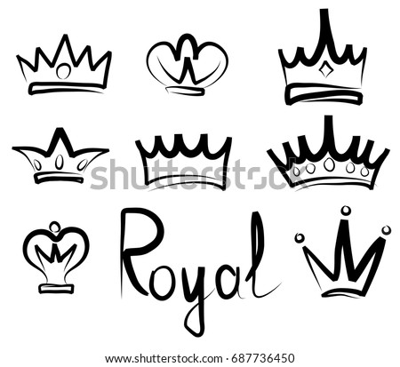 vector icons of crowns download free vector art stock graphics
