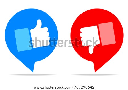 Thumbs up and thumbs down, stock vector illustration