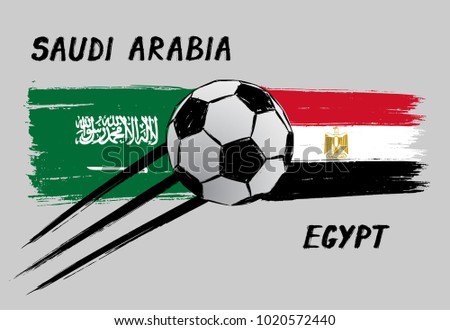 Flags of Saudi Arabia and Egypt - Icon for football championship - Grunge