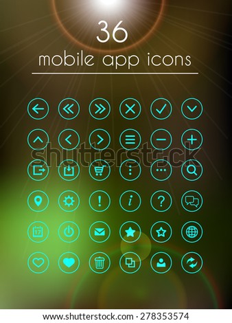 Set of mobile app icons, icons set for  Android and IOS application