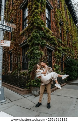 Similar – Image, Stock Photo Ivy vines enjoy the sun on a wooden board wall.