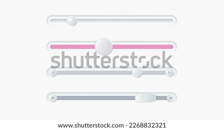 Scrollbars. Website design template scroll bars, computer ui scrolling tools vector elements, web rollover bar set isolated on white background